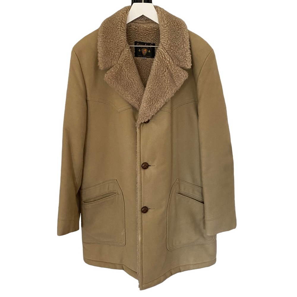 Vintage Casualcraft of New York 100% Cotton Suede Coat Size 42 Long